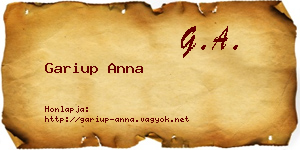 Gariup Anna névjegykártya