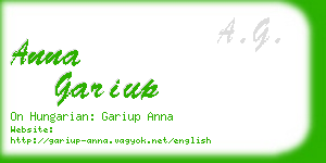anna gariup business card